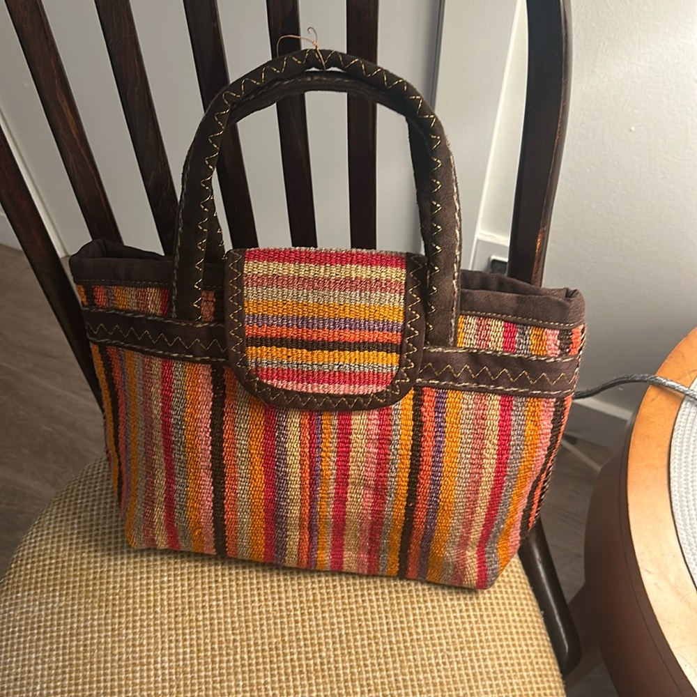 Hand woven wool bag